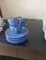 115 Kopp m/tefat blå 4 stk